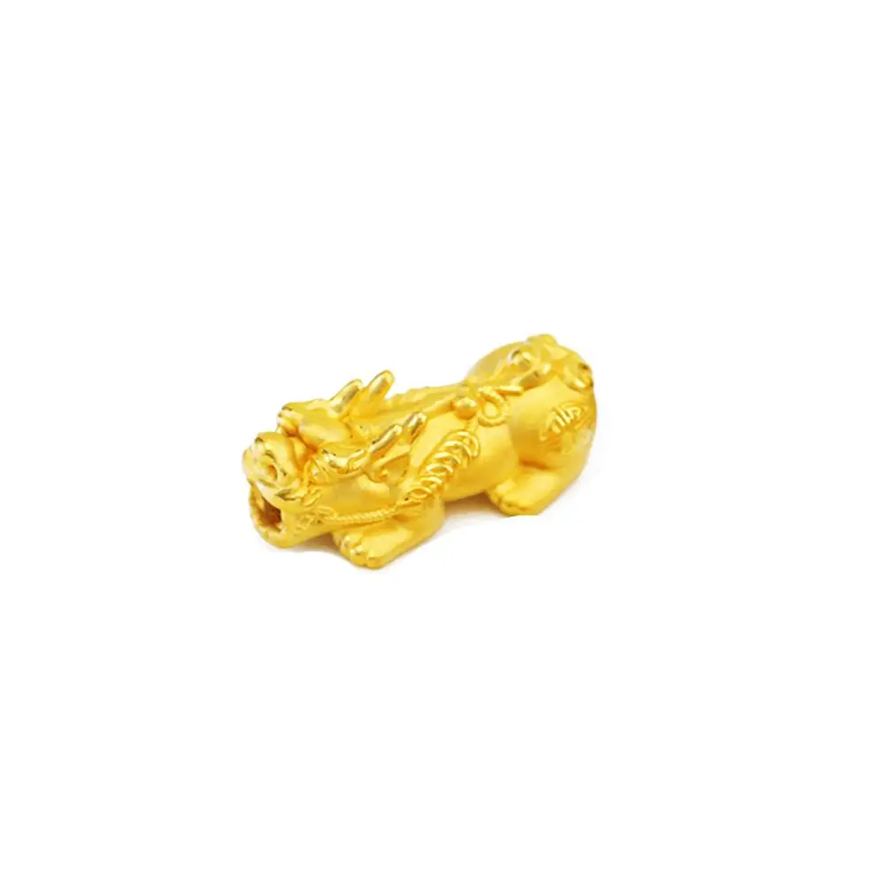 1 шт. настоящий кулон из желтого золота 24 к для женщин и мужчин 3D Luck Pixiu Дизайн бисера 999 кулон из чистого золота женский подарок друг ювелирные изделия - Цвет: Small 1-1.1g