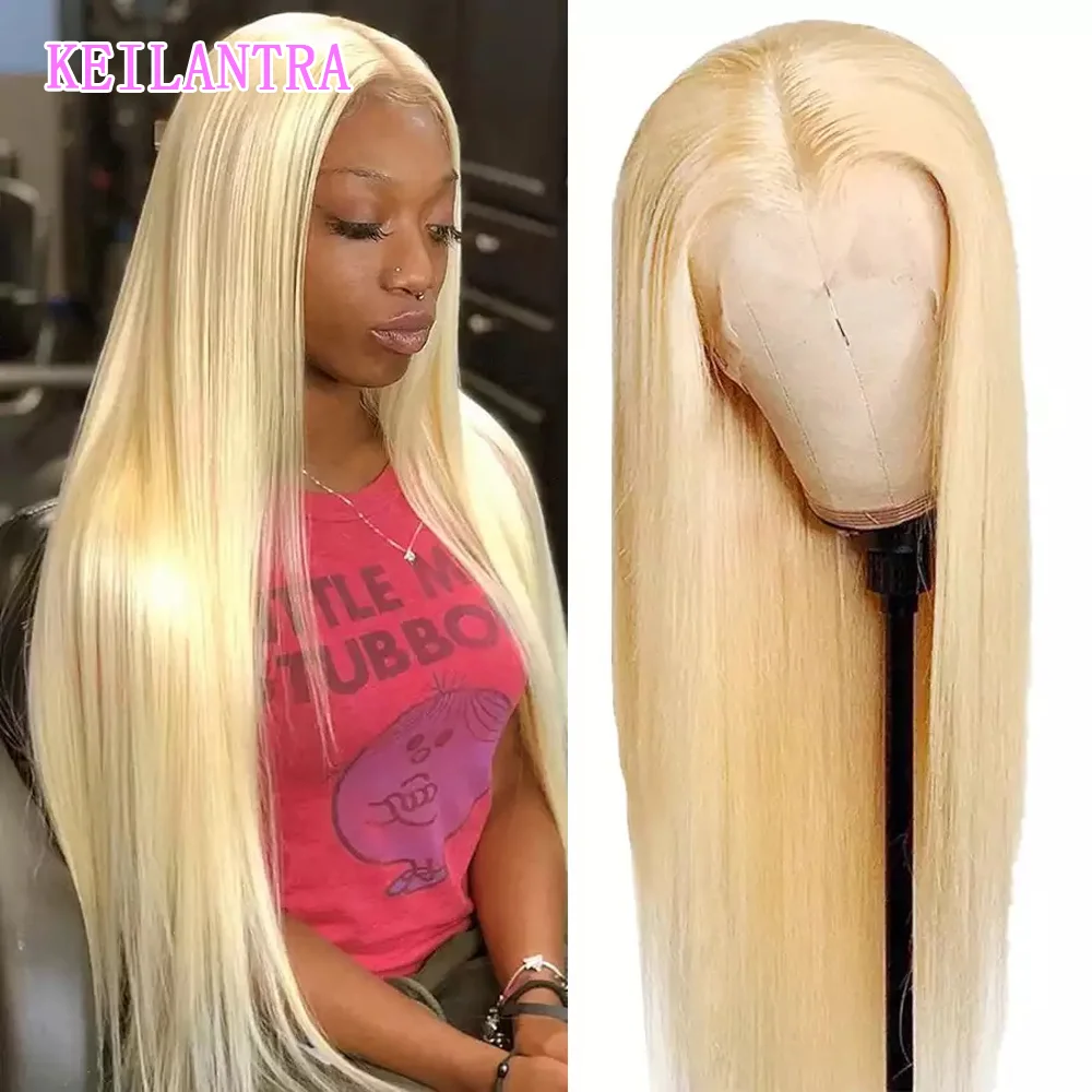 

13x4 HD кружевные передние парики из человеческих волос для женщин 613 медовый цвет 13x1 Прямой T-образный парик прозрачный бразильский Remy 28 30 дюйм...