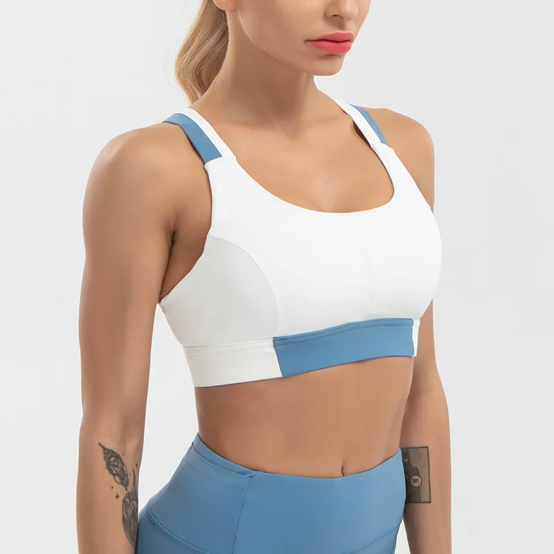 

Women Mermaid Curve Power Series Shockproof Fitness Bras Plus Size High-intensity Workout Sports Bra Gym Lycra Fabric Top Vest