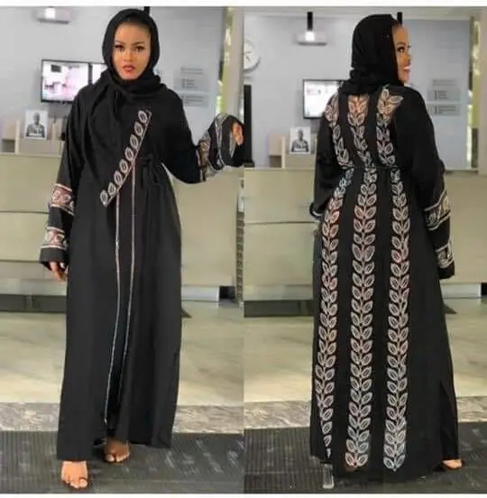 

Black Abaya Dubai African Muslim Hijab Dress 2021 Caftan Marocain Arabe Islamic Clothing Kimono Femme Musulmane Djellaba