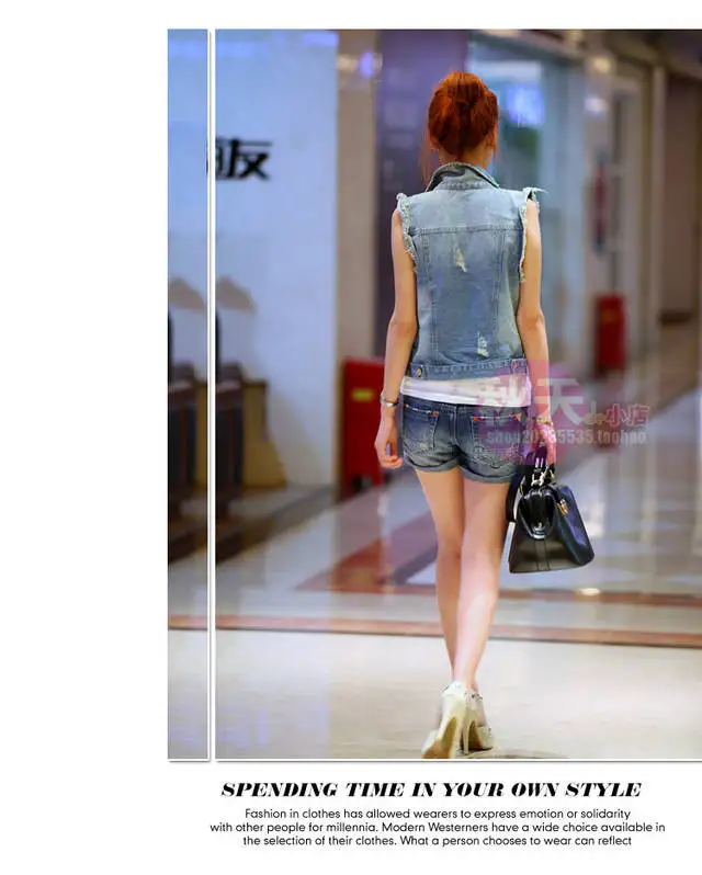 Женский кардиган с дырками джинсовый жилет в ковбойском стиле 2019 | Женская одежда