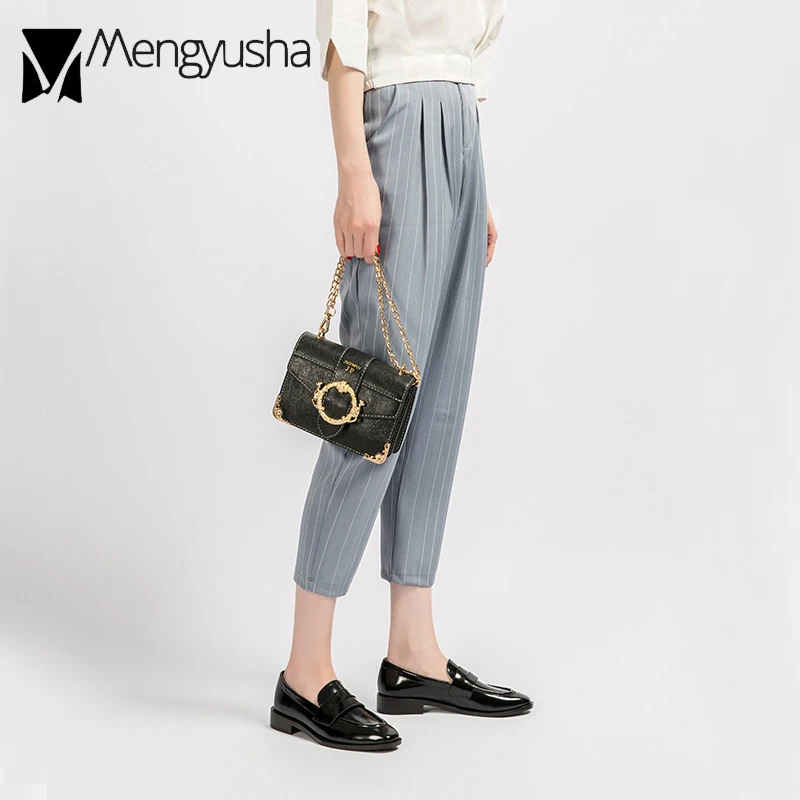 Женские кожаные мокасины оксфорды на низком каблуке эспадрильи с квадратным