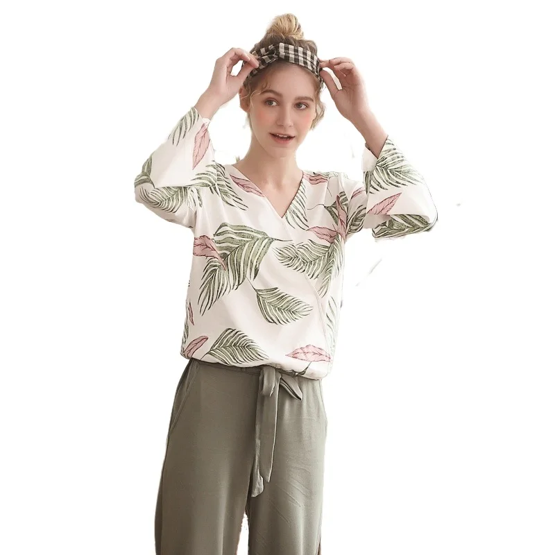 пижамный комплект Женский пляжном стиле новинка 2020 весенний домашняя одежда