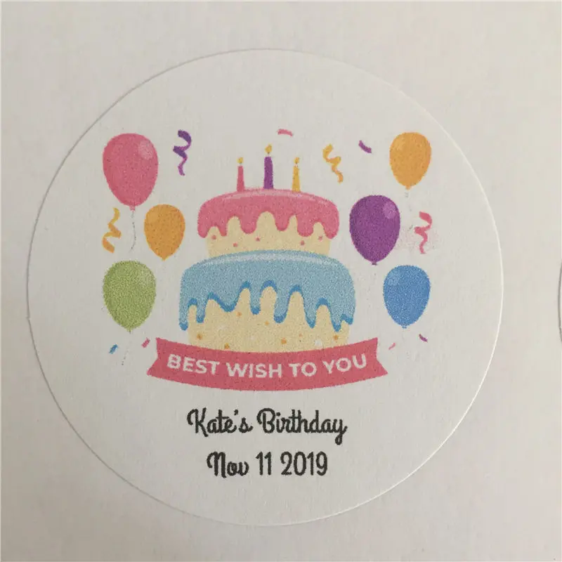 sticker261 100 шт. пользовательские принцесса день рождения клейкая наклейка персонализированные имя и подарок на свидание печать украшения этикетки - Цвет: sticker261