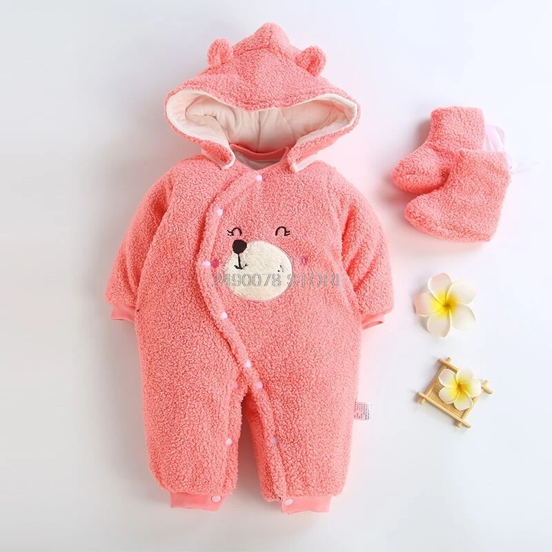 2019 зимняя одежда для новорожденных хлопковый комбинезон с капюшоном маленьких