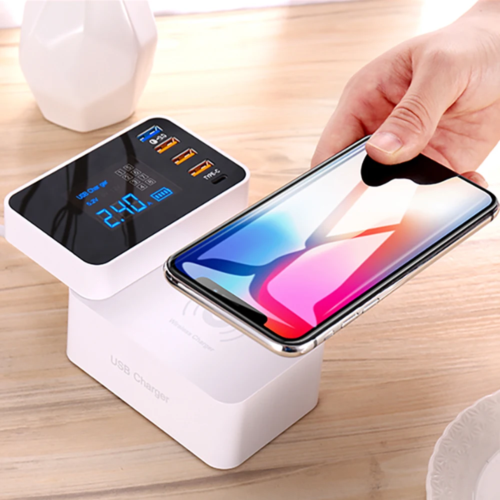 Быстрая зарядка 3 0 Type C USB зарядное устройство для iPhone адаптер QI Беспроводное