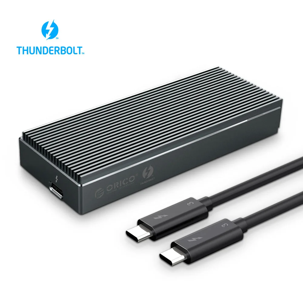 ORICO Thunderbolt 3 40 Гбит/с NVME M.2 SSD корпус 2 ТБ Алюминиевый USB C с 40 Гбит/с Thunderbolt 3 C до C кабель для настольного ноутбука - Цвет: Gray