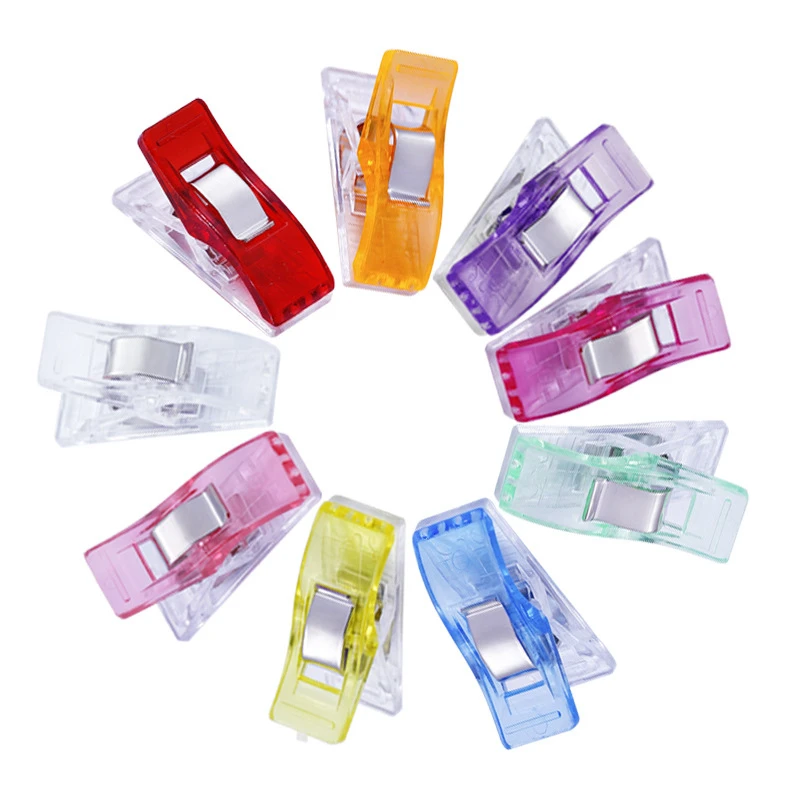 

10pcs Sewing Clips Plastic Clamps Quilting Fabric Craft Crocheting Knitting Safety Clips Binding Clips Random Color 2.7x1x1.5cm