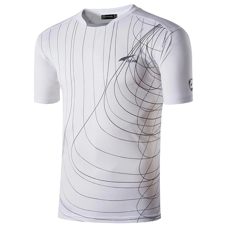 

Jeansian Men's Sport Tee Shirt Tshirt T-shirt Running Gym Fitness Workout Football Short Sleve Dry Fit LSL606 White2