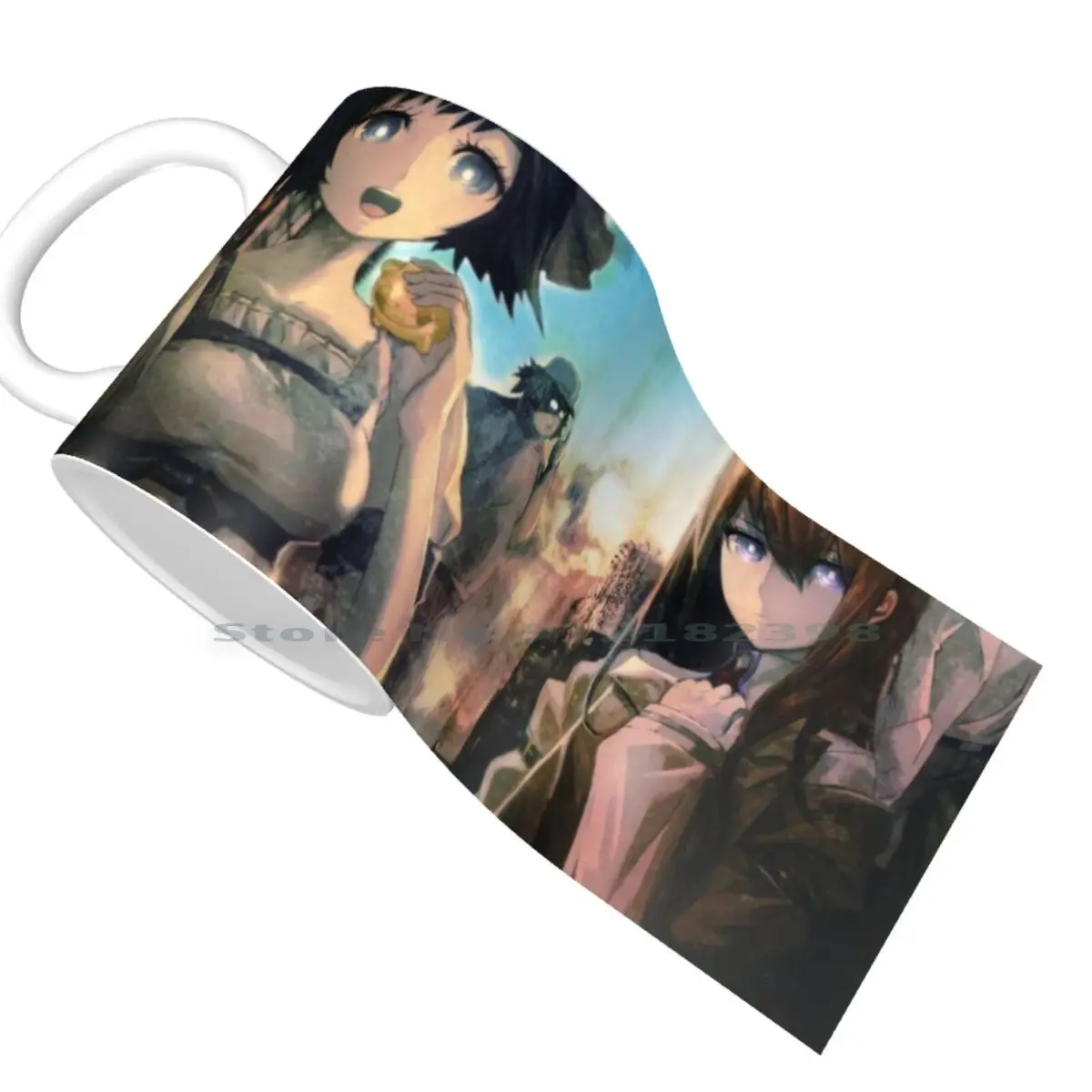 Керамические кружки с изображениями из Steins Gate - кружка кофе, чашка для молока, чайная кружка Окабе, Макисе Курису, Стейнсгейт, Дару он.