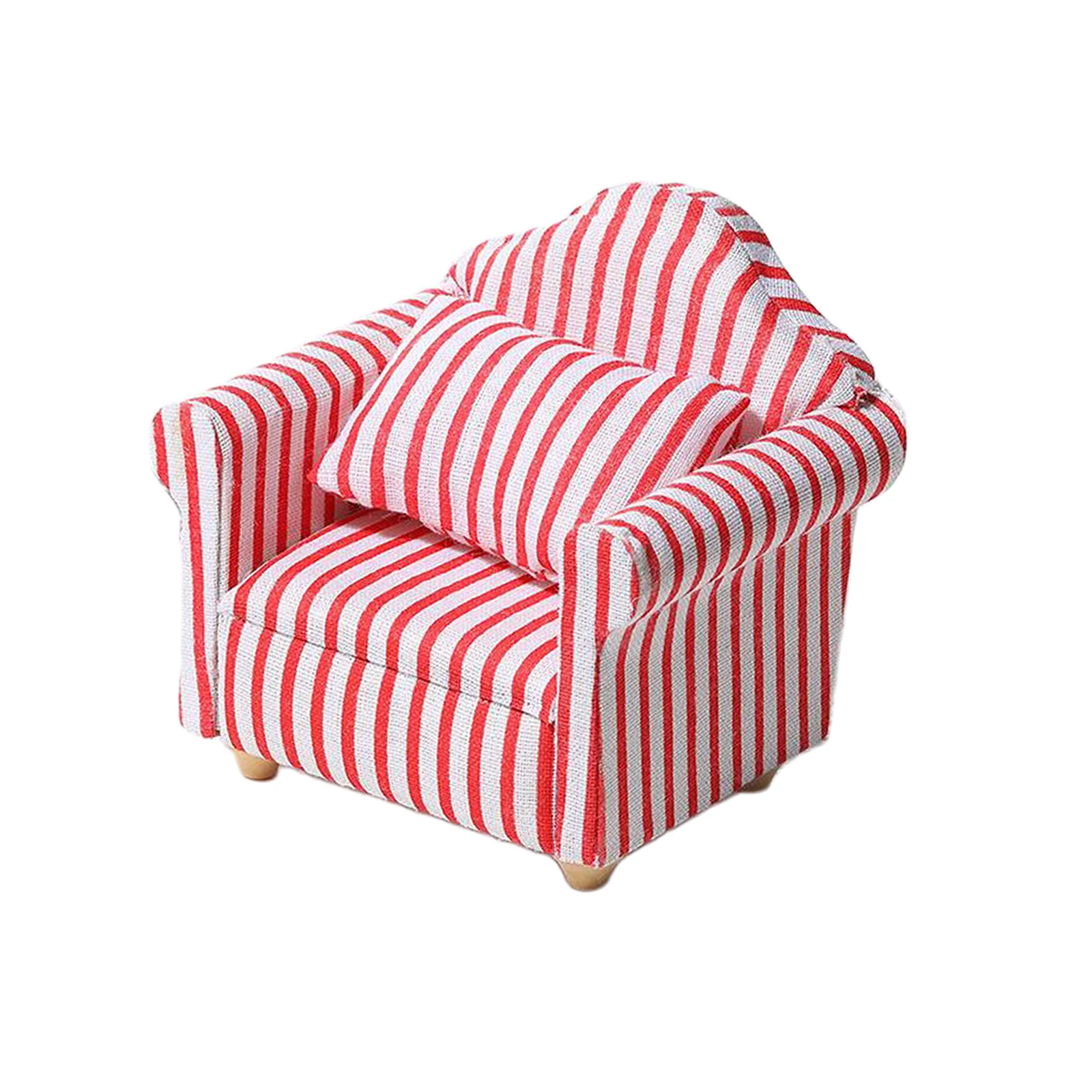 Современный 1:12 Кукольный диван кресло мебель с подушкой аксессуары на Рождество