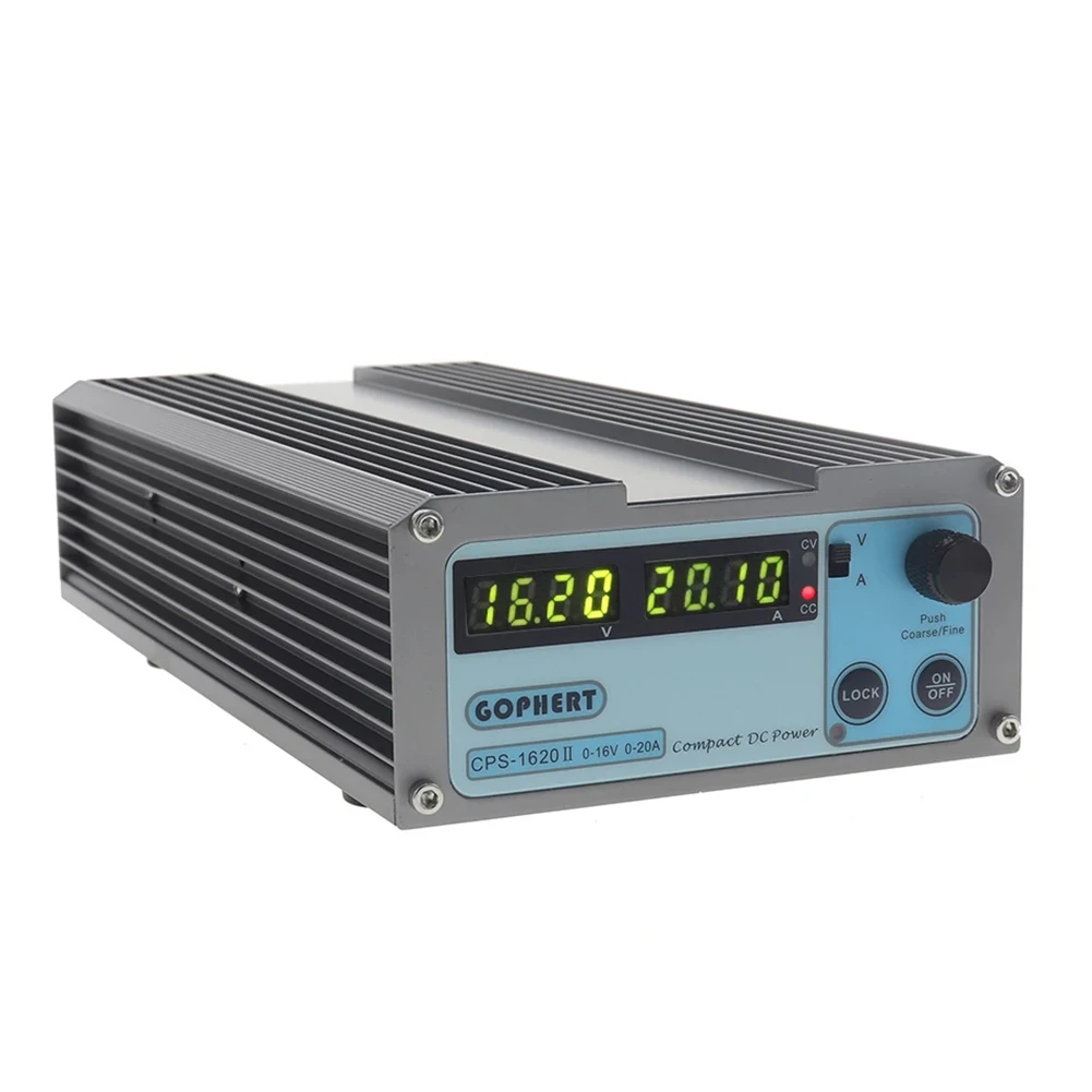 Gophert CPS 1620II 110V/220VAC до 0 16V 20A Мини DC Регулируемый цифровой импульсный источник