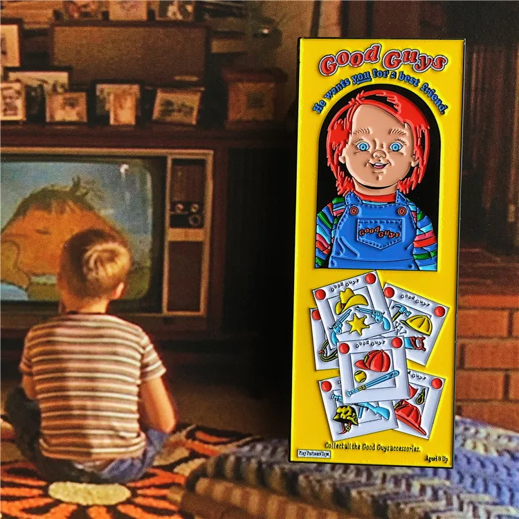 Эмалированная булавка в виде коробки добрых парней Чаки реквизит детская игра