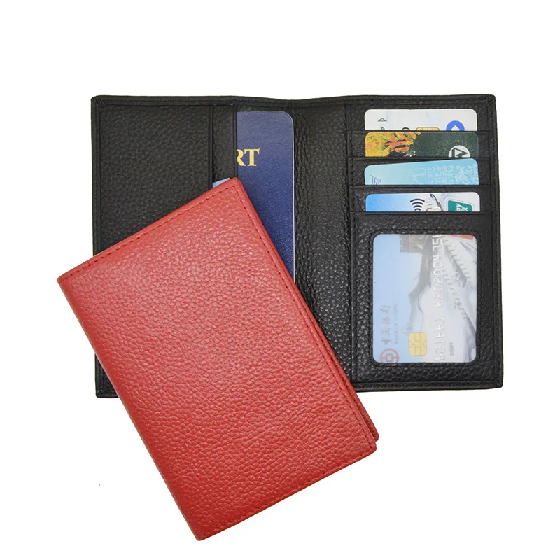 

Cowhide Leather Passport Holder Composite Real Skin Soft Candy Color Cover For The Passport Case with