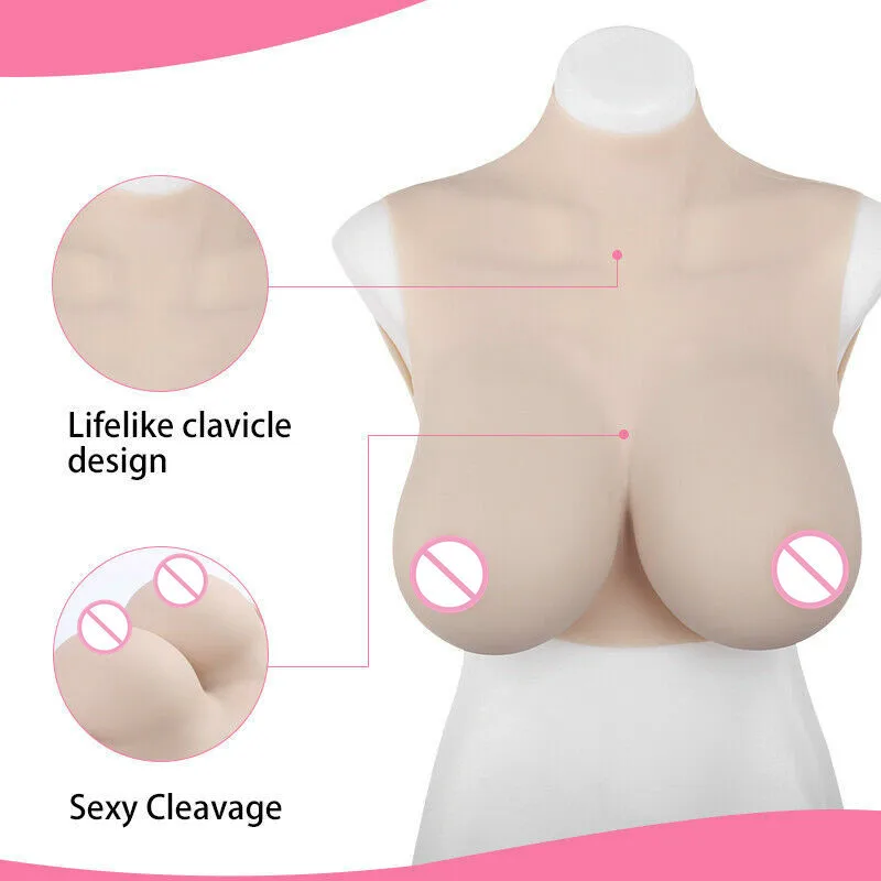 E Cup Halfbody Silicone Breast Forms E Cup TG CD Artificial Boobs Enhancer Lingerie 2000g Realistic Soft Boobs Crossdresser