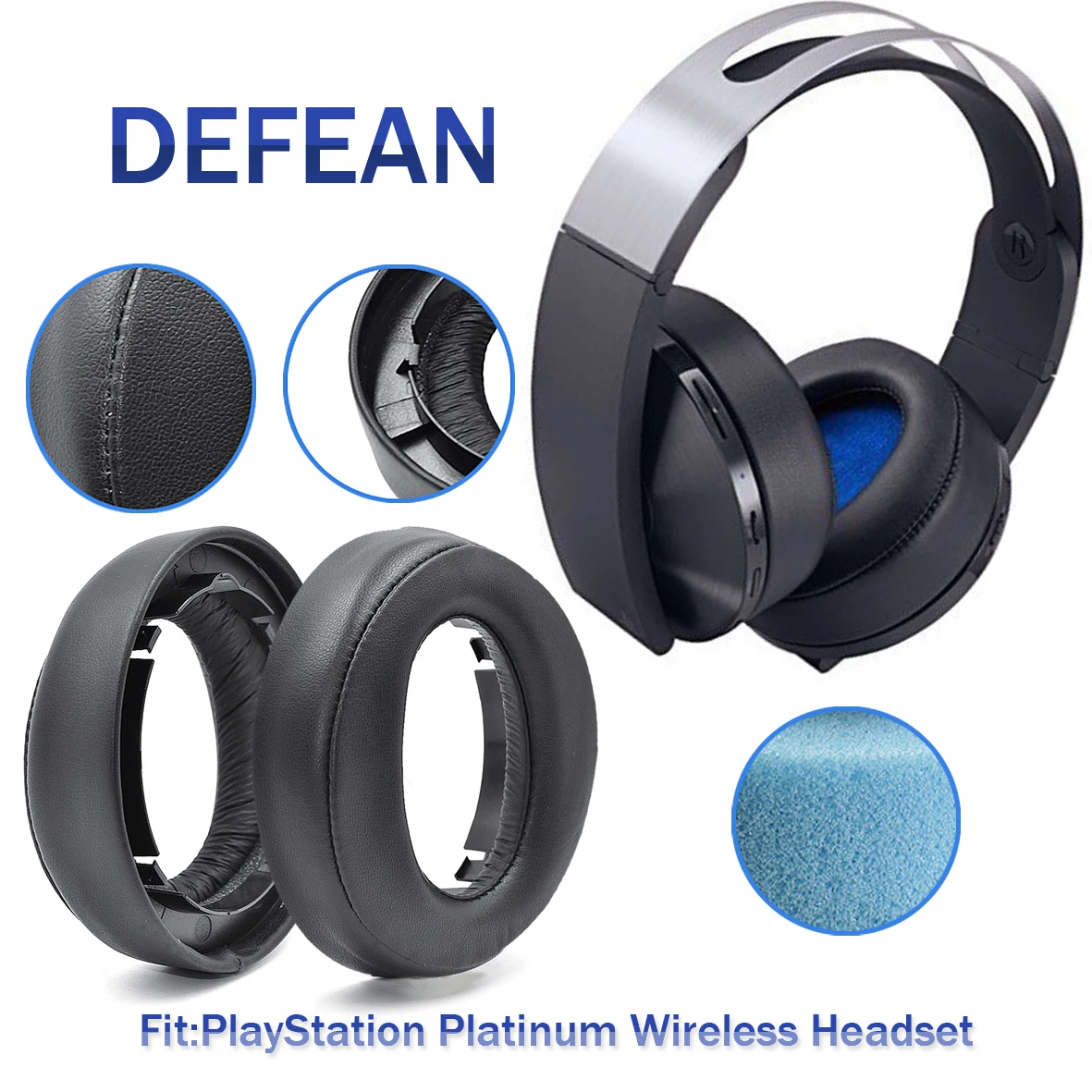 Defean Replacement cushion ear pads for SONY PlayStation PS4 Platinum Wireless Headset model:CECHYA-0090 | Электроника
