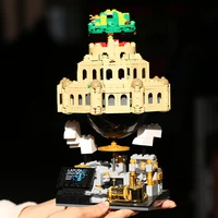 the high tech building blocks toys xb 05001 moc laputa big model castle in the sky bricks with music box gift for children