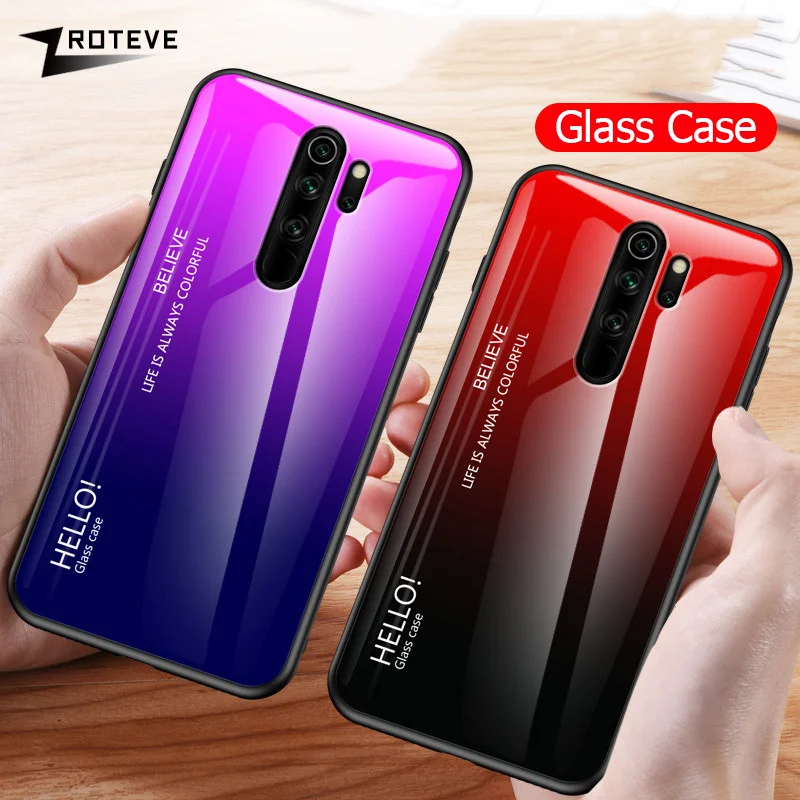 Чехол для Redmi Note 8 Pro стеклянный чехол Xiaomi 8T с закаленным стеклом 7 чехлы|Бамперы| |