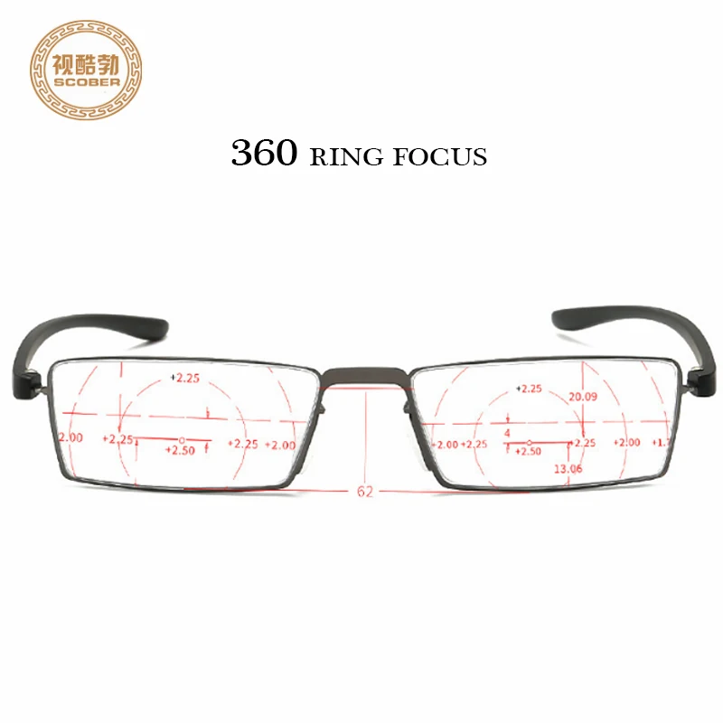 

2019 new 360 ring focus reading glasses ultra light comfortable anti-blue presbyopic resin bifocal glasses zoom reading glasses