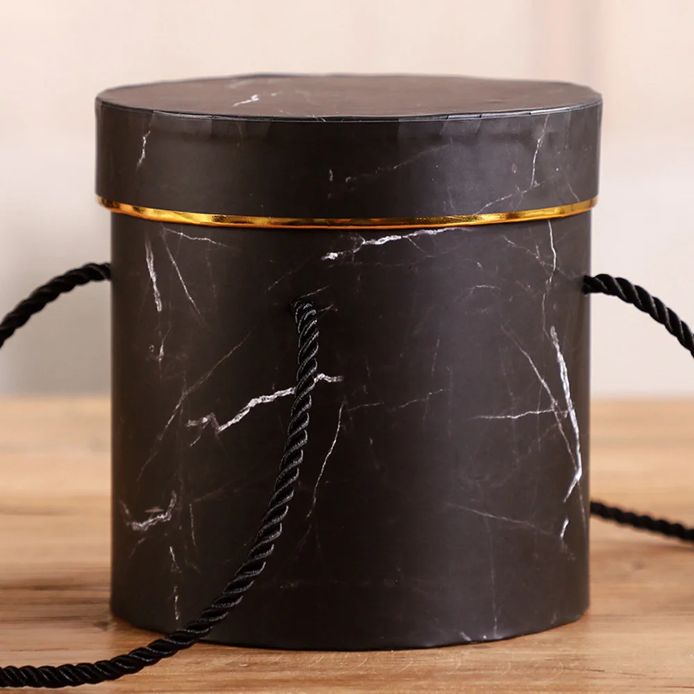 

Round Flower Paper Boxes Lid Lanyard Hug Florist Flower Bucket Gift Packaging Box Candy Bar Party Wedding gift Storage Boxes