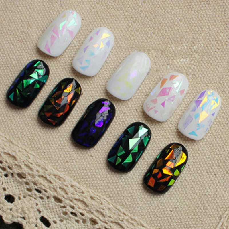 Красочные наклейки для ногтей Аврора гель клей Переводные картинки пайетки