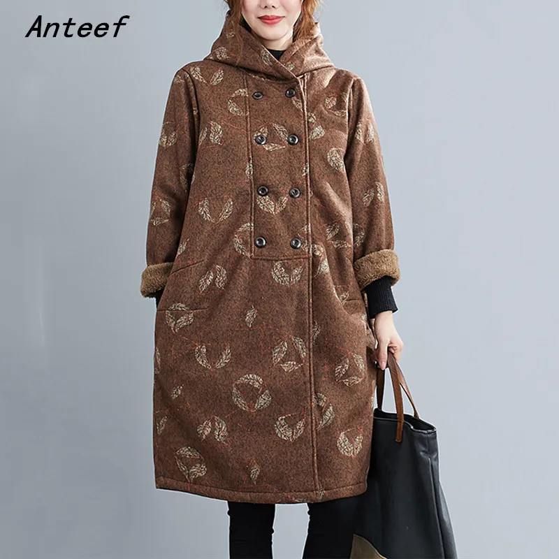 Длинная Верхняя одежда с капюшоном куртка большого размера для повседневной