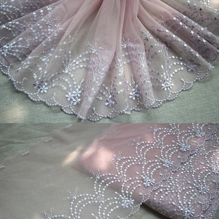 Кружевная отделка из тюля 9 &quot23 см (2 ярдов/партия) вышитый розовый + светильник