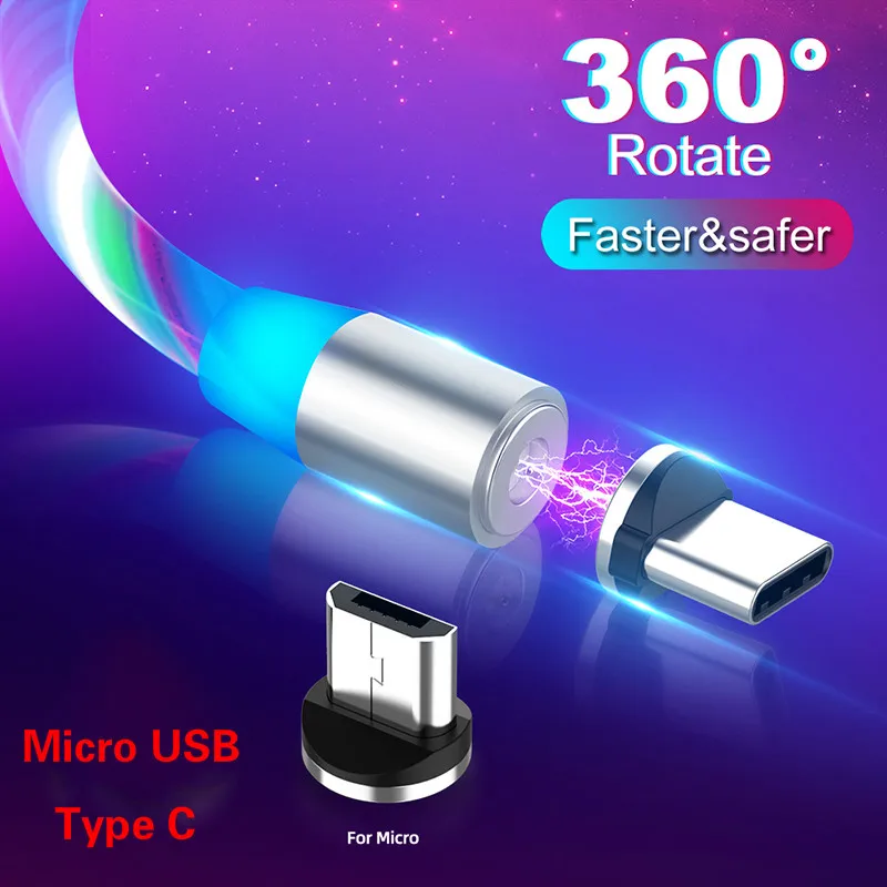 Магнитный кабель 5V2.4A USB Type C Micro Kable для телефонов Samsung S10 Note 9 Huawei 20 30 40 LG G7 провод