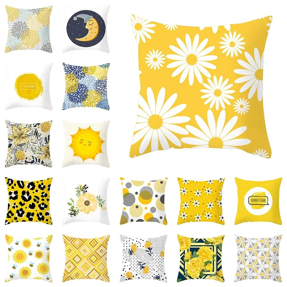 

New Cushion Pillowcase Geometric Peach Skin Floral Cushion Cover Modern Theme Pillowcase Living Room Sofa Decorative Pillowcase