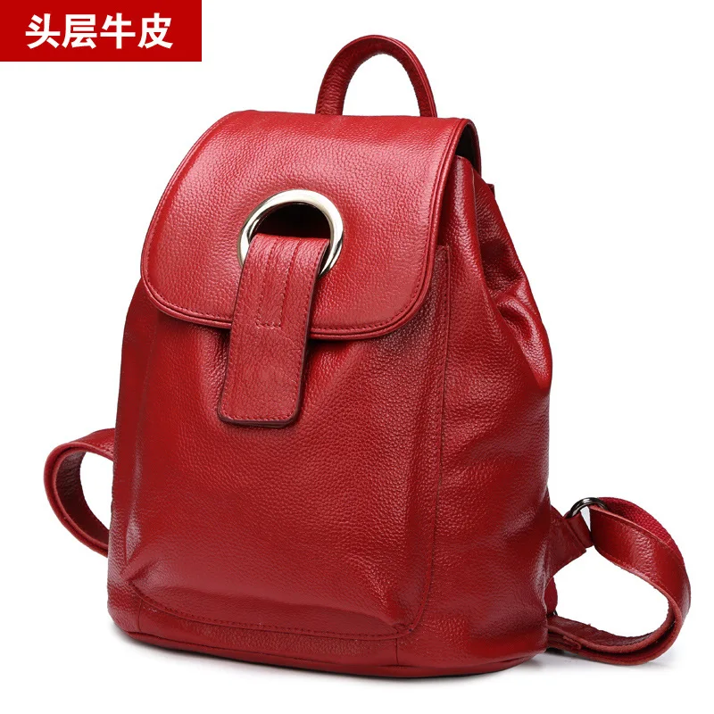 Женский рюкзак из натуральной воловьей кожи школьный в стиле преппи женские