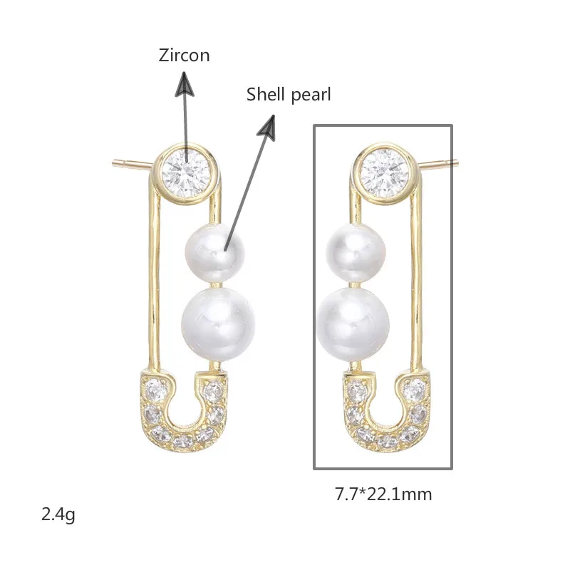 

18k Gold Drop Earrings For Women Real 925 Sterling Silver Pin Pearl Fine Jewelry Cubic Zirconia Earings Fashion Jewelry Flyleaf