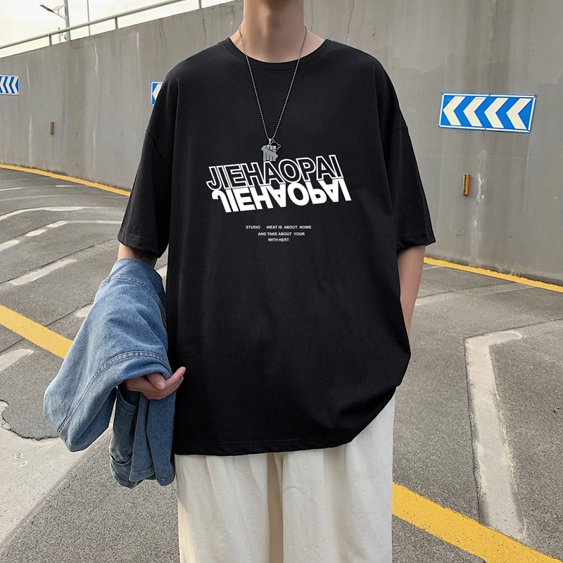 

2021 Men's T-shirt Fashion Round Neck Top Short Sleeve Summer Clothes High Quality Alphabet Printed T-shirt