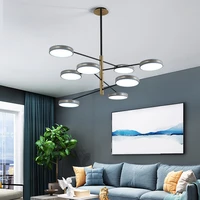 modern chandeliers black grey led ceiling decoration pipe erected living room bedroom dining room indoor lighting home fixture