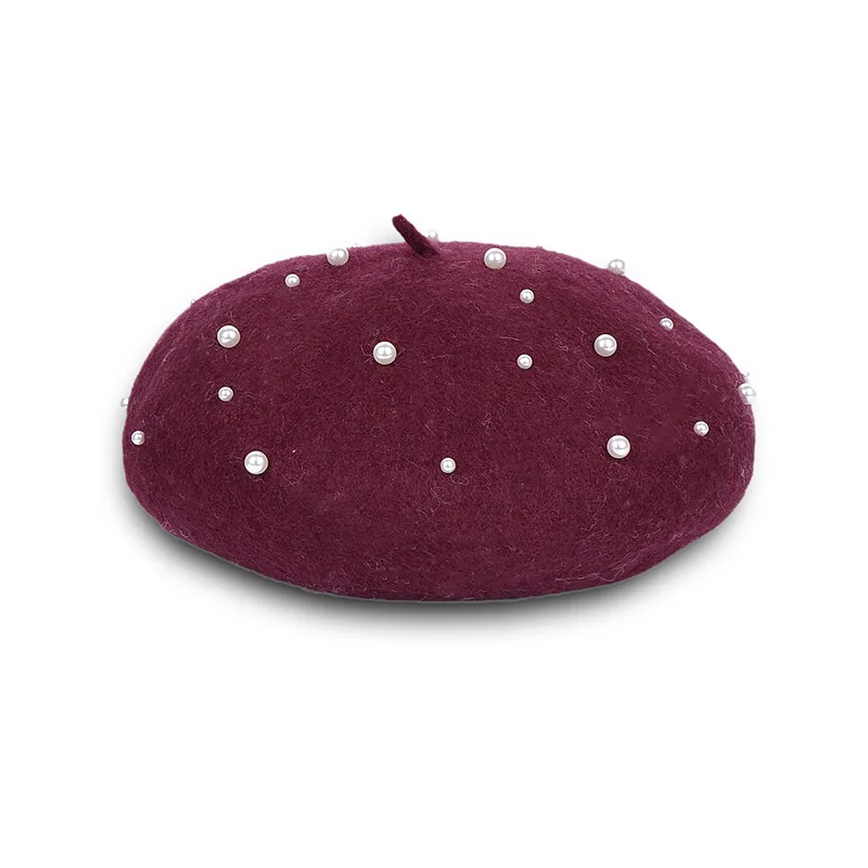 Берет шерстяной Женский однотонный на осень/зиму 100% | Аксессуары для одежды