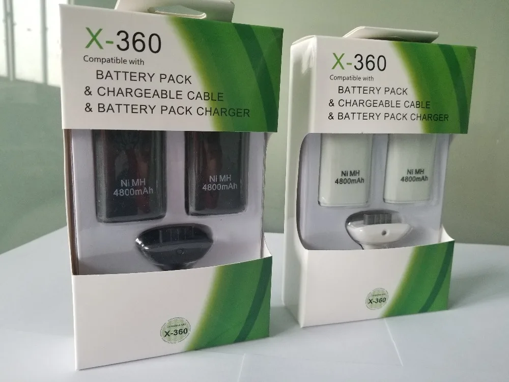 3 в 1 2 аккумулятора 4800 мАч + USB кабель для зарядного устройства Xbox 360