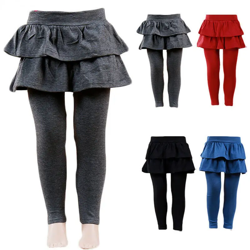 Милая юбка штаны для маленьких девочек теплые брюки леггинсы с оборками пачка