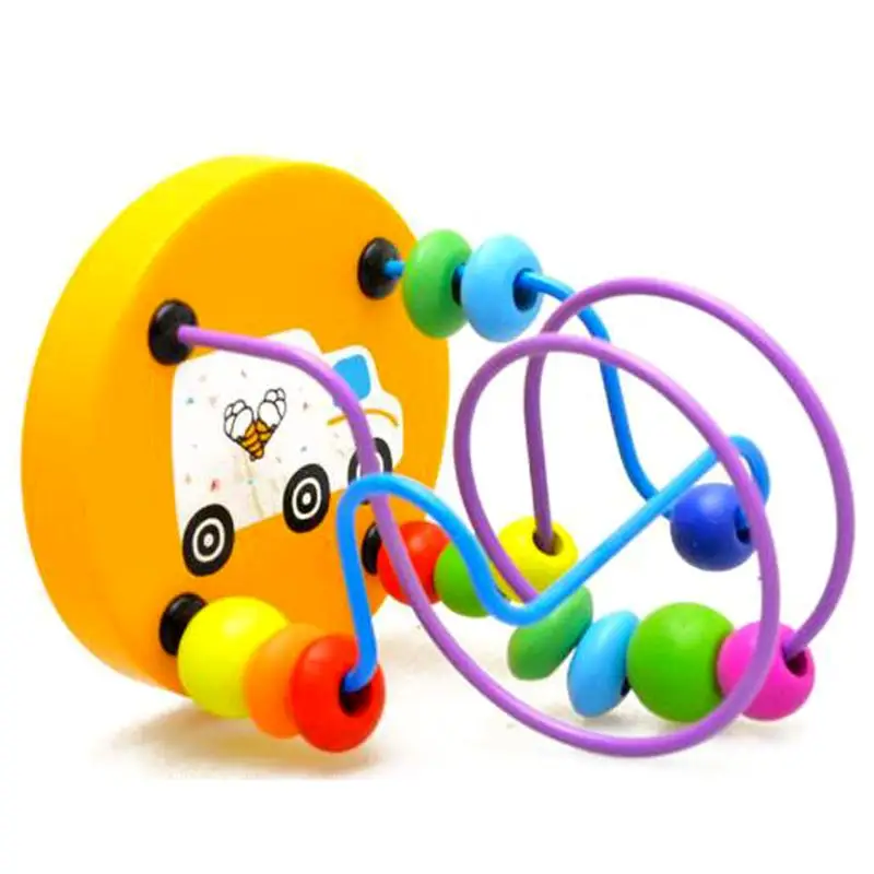 Kids Wooden Round Beads Puzzle Toy Baby Colorful Mini Around Maze Roller Coaster Play Game Toys Children Educational | Игрушки и хобби