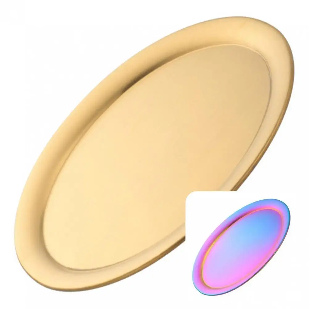 

Многофункциональный красивый поднос для ванной комнаты, десертная тарелка из нержавеющей стали, многоразовый обед для детей