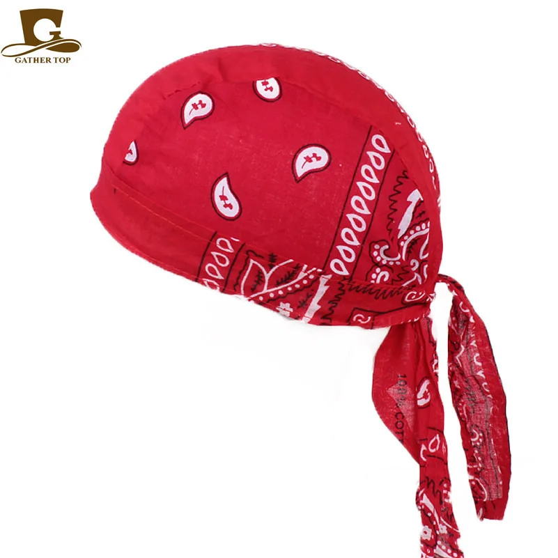 

Cycling Bandana Skull Cap Beanie Lightweight Adjustable Cotton Biker Hat Hood Headband Headscarf Doo Rags Head Wraps -40