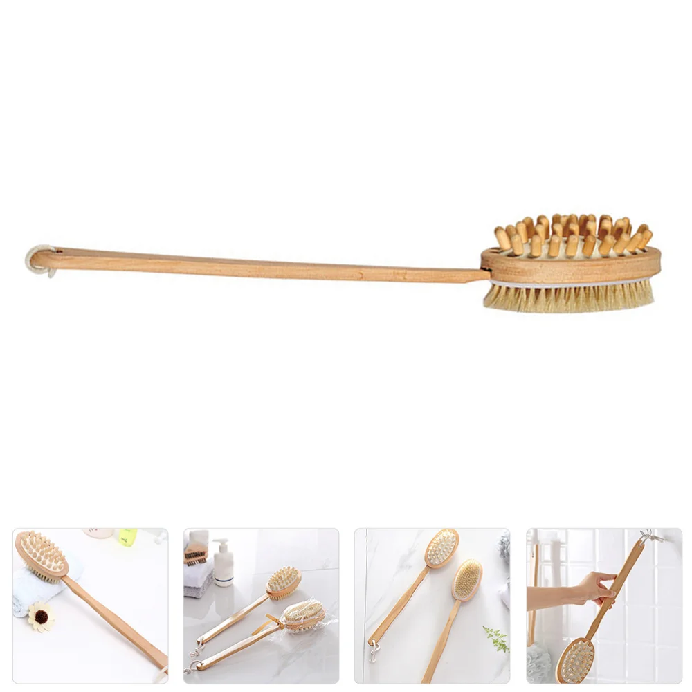 

1Pc Double-sided Bath Flower Bathing Brush Kit Skin Massager (Wood Color)