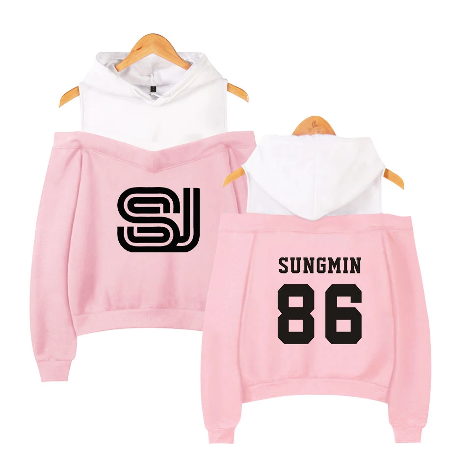 Женская эксклюзивная толстовка с открытыми плечами в стиле K-POP | Толстовки и
