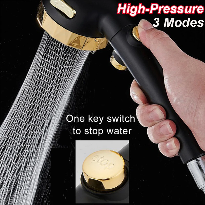 

High Pressure Upgrade Shower Head 3 Modes Handheld Adjustable Water Saving ShowerHead Pressurized Spray Nozzle Bathroom supplies