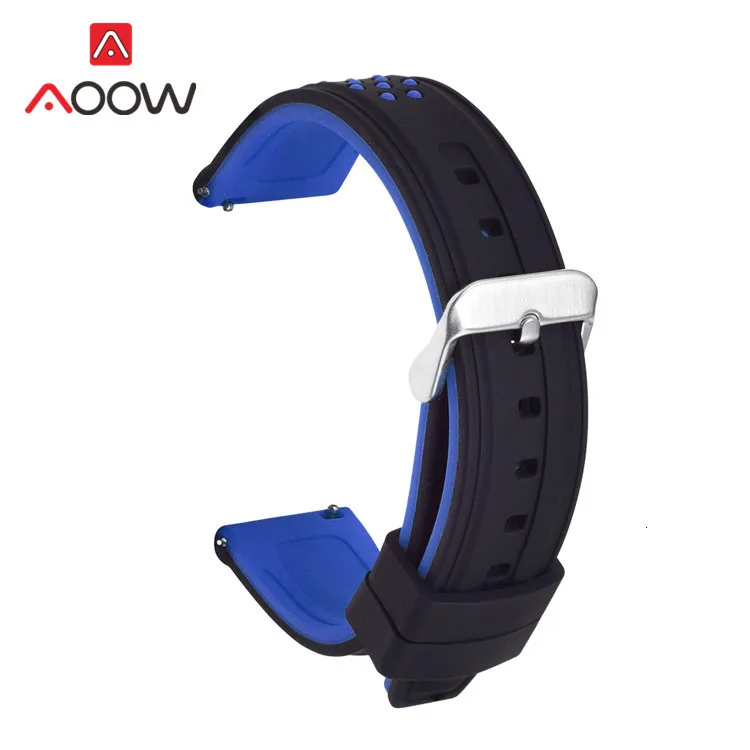 Мягкий силиконовый ремешок 20 мм 22 мм 24 мм 26 мм для samsung Galaxy Watch Active 42 мм 46 мм gear S3 Amazfit Sport Водонепроницаемый браслет