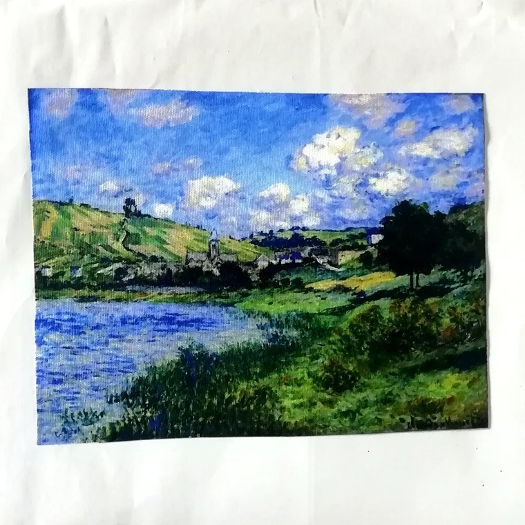 Картина маслом Клод Моне шитье одежды/сумок/кошелька ткань сделай сам крашеная