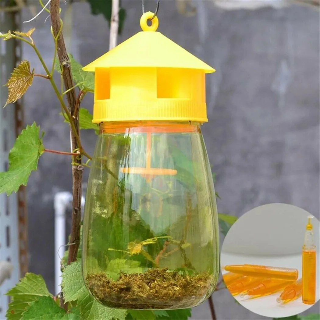 

1/2pcs Plastic Bottle Wasp Trap Fruit Fly Flies Insect Hanging Honey Bees Traps Catcher Killer Hanging Tree Pest Control Tool