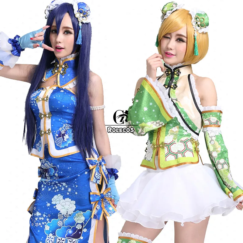 Женское платье Чонсам ROLECOS для косплея в стиле аниме Love Live Nico Nozomi Umi Eli Rin Hanayo Kotori