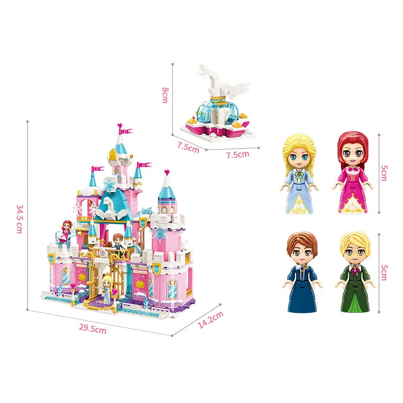 

Creative Princess Swan Castle Juguetes DIY Building Blocks Royal Castle 801PCS Girls Friends Bricks Toys Kids Educational Gifts