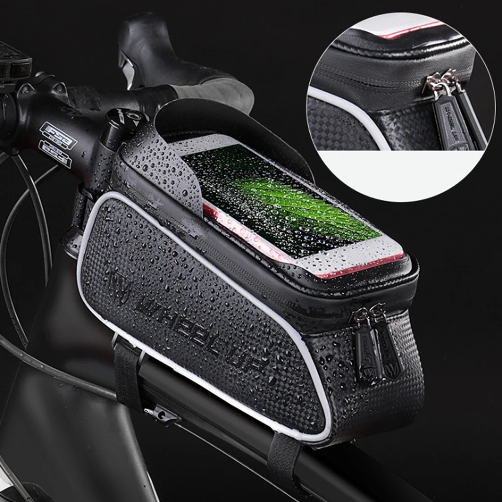 

Cycling Frame Pannier Front Tube Pouch Bag Phone Holder Touch Screen