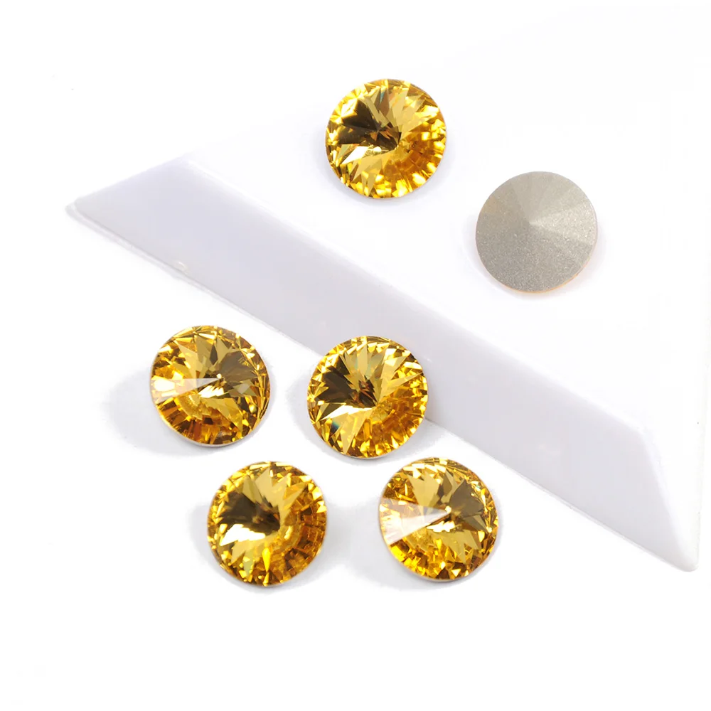 

YANRUO 1122 High Quality Rivoli Fancy Rhinestone Color Lt. Topaz Diamond Beauty Stones Crystals For 3D Nails Art Decoration