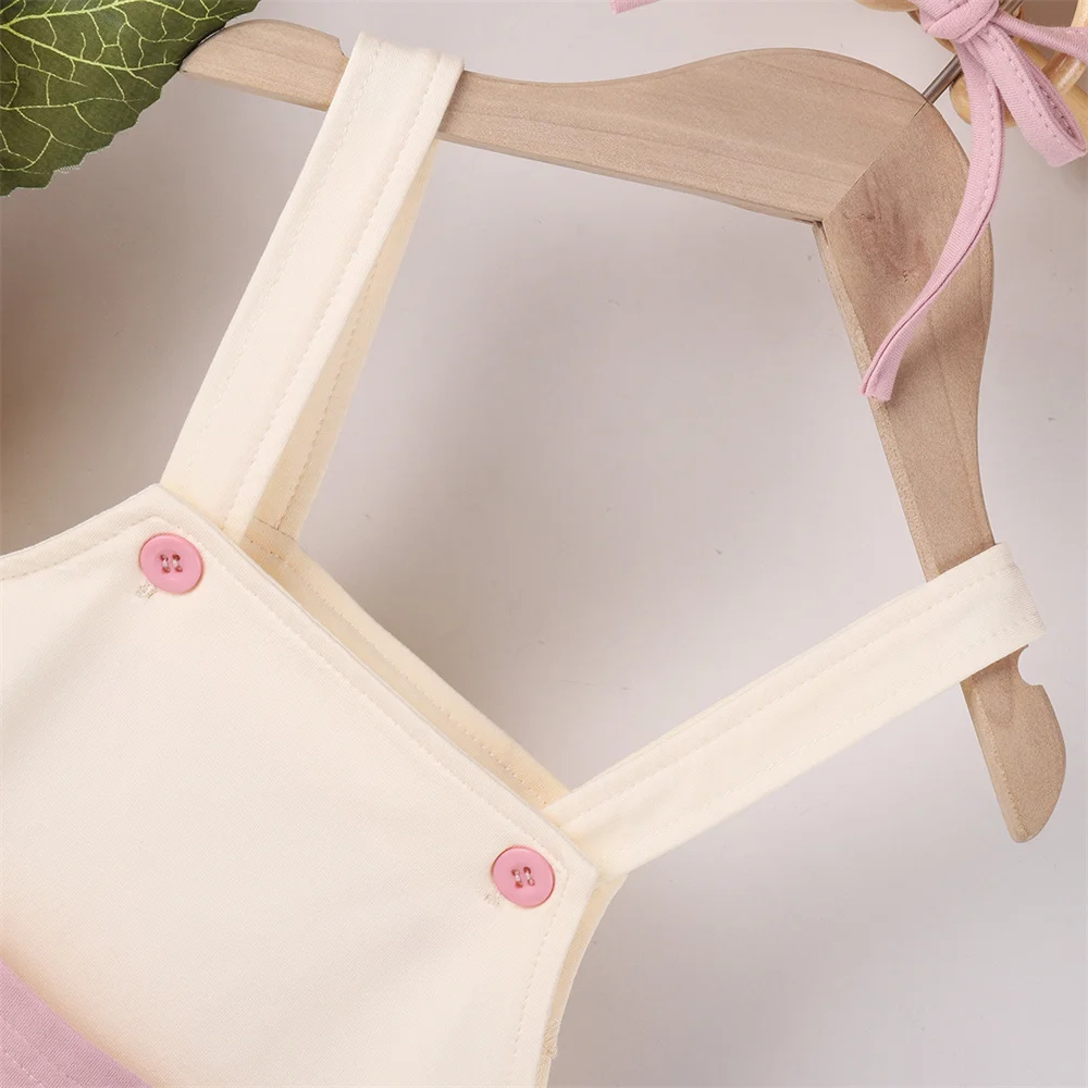 

Outong 2021 New Design Baby Strap Bodysuit Baby Girl Boy Clothes Triangle Rompers Overalls Kids Summer Clothing Casual Sets
